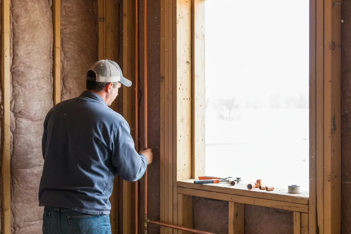 Licensed plumber running new copper supply lines in a Glens Falls home