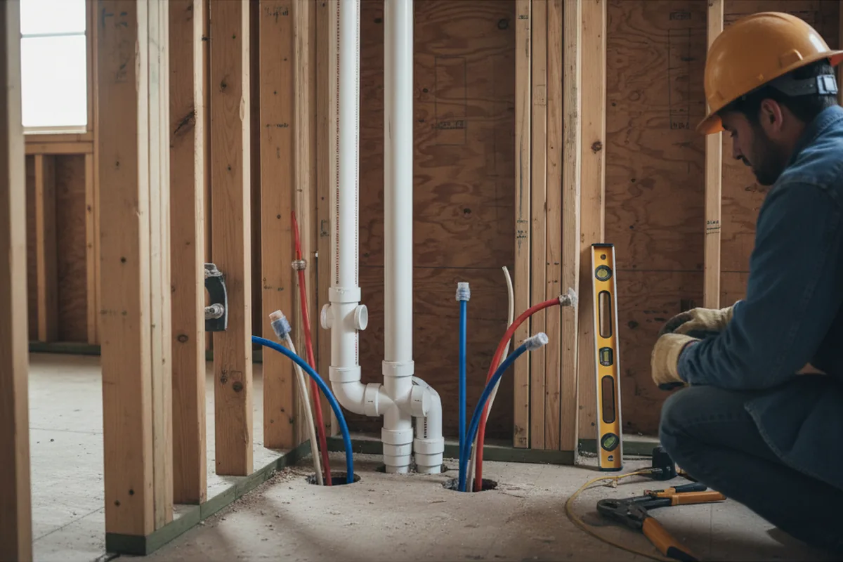 Drain and supply rough-in during Drain Cleaning in Glens Falls
